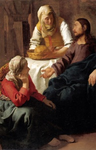 Jan Vermeer van Delft Christus bei Maria und Martha 1654 1655 Ol auf Leinwand National Gallery of Scotland Edinburgh 193x300